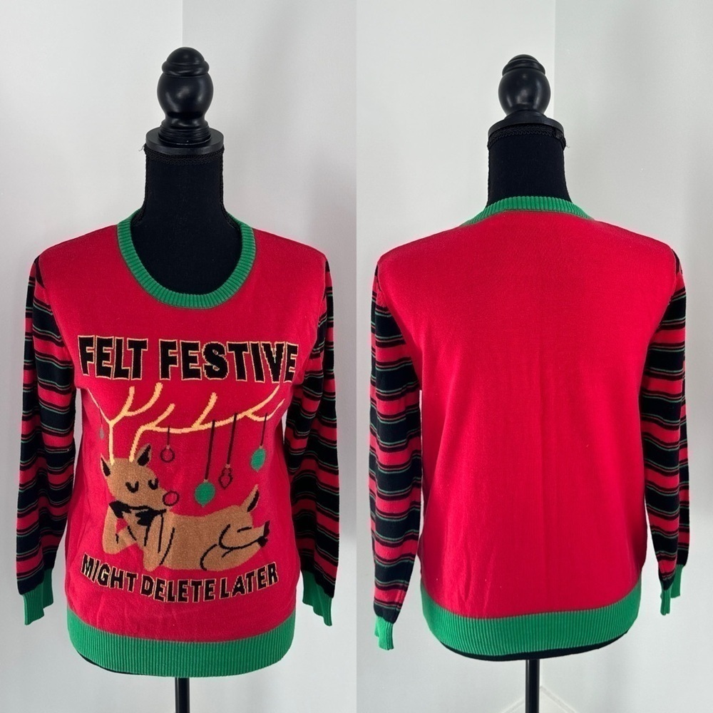 Mighty Fine Red Green Holiday Christmas Ugly Sweater (M)